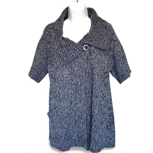 Yarn Art Chunky Gray Cardigan Sweater Womens M Open Front Cozy Cottage Soft Girl - Picture 1 of 7